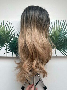 Blonde Synthetic Wig With Shadow Root